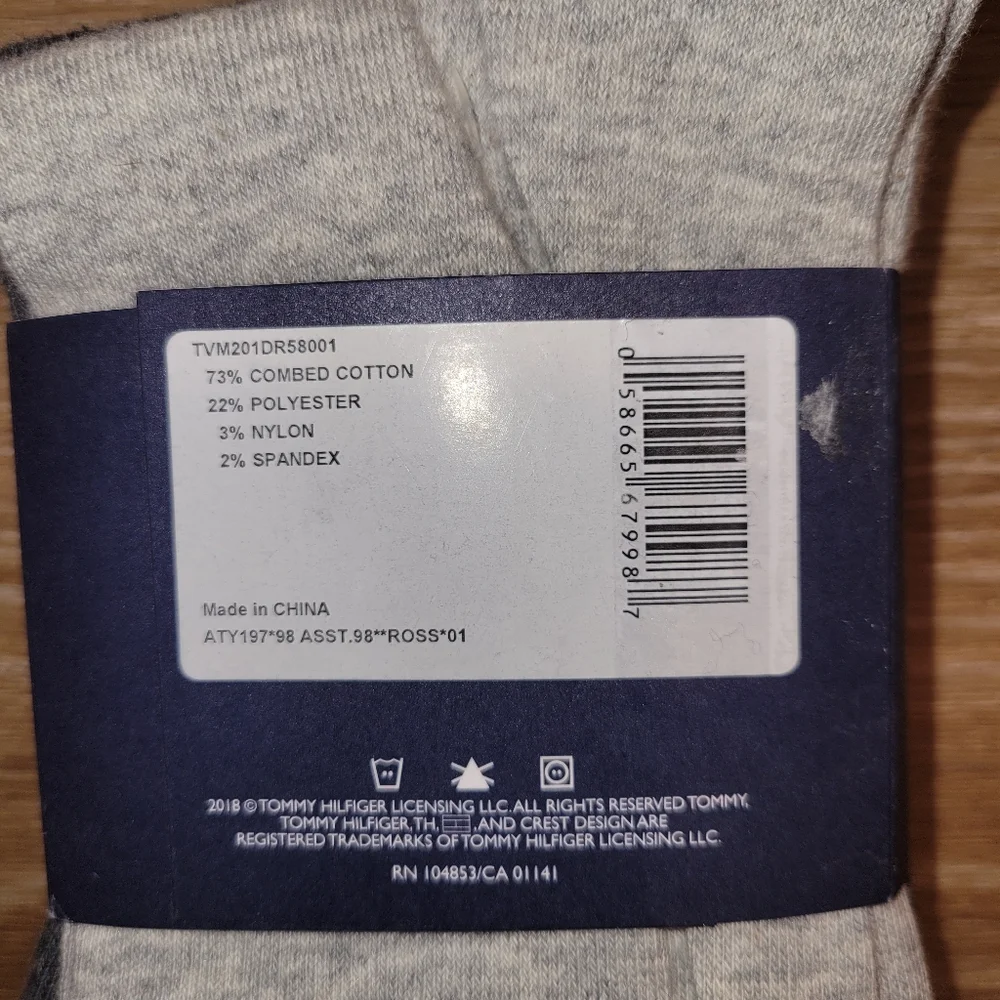 Tommy Hilfiger Dress Socks Men's Shoe Size 7-12 4 Pairs New Black Blue Grey New